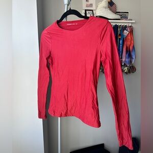 Abercrombie & Fitch Vibrant Red Long Sleeve Tee